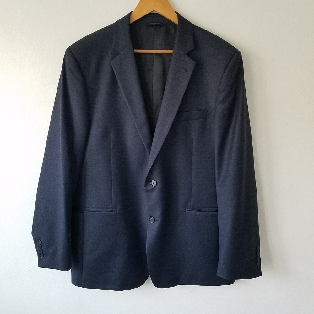 𝅺BROOKS Brothers Wool Navy Longsleeve Button Front Blazer Sports Coat Sz 44 /38